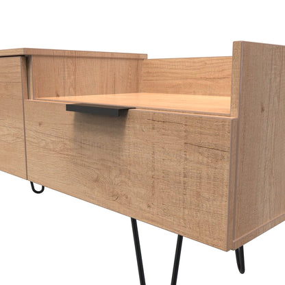 Hong Kong C TV Unit Dark Oak 1 Shelf 2 Drawers 39cm