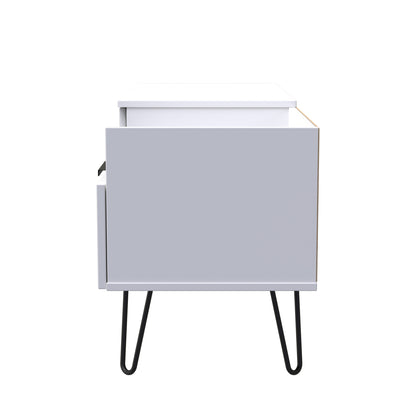 Hong Kong C TV Unit White 1 Shelf 2 Drawers 128cm