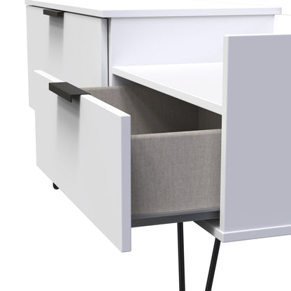 Hong Kong C TV Unit White 1 Shelf 2 Drawers 128cm