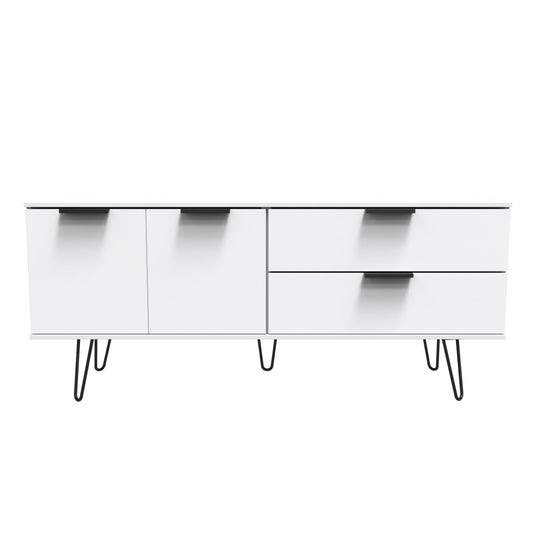Hong Kong C Large Sideboard White 2 Doors 2 Drawers 147cm