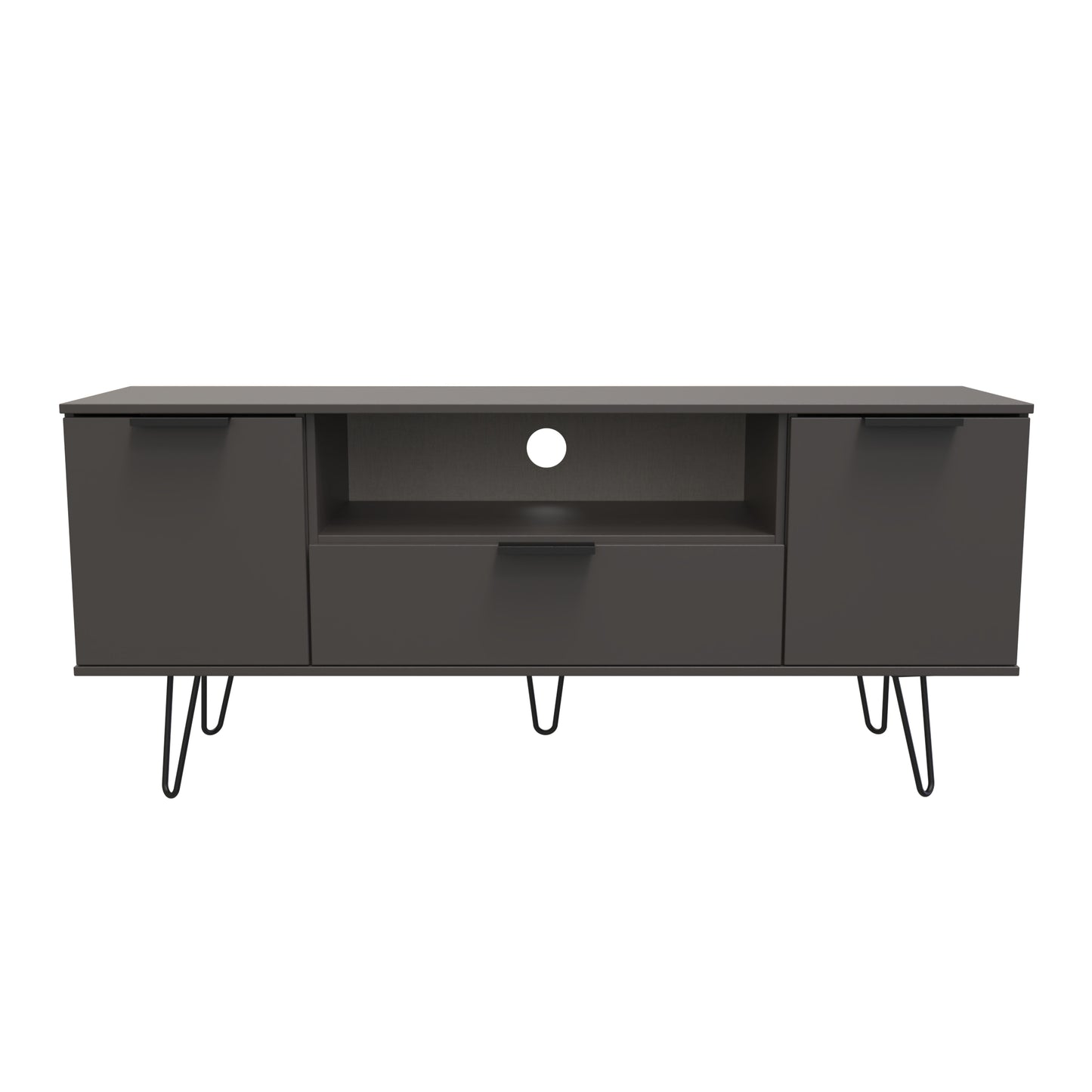 Hong Kong C TV Unit Black 1 Shelf 1 Drawer 2 Doors 144cm