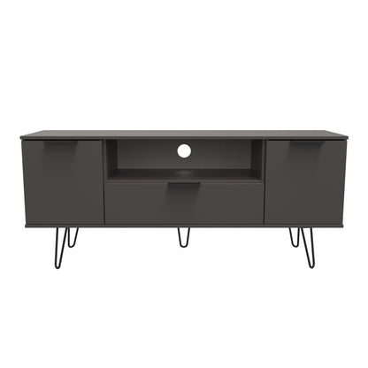 Hong Kong C TV Unit Black 1 Shelf 1 Drawer 2 Doors 144cm