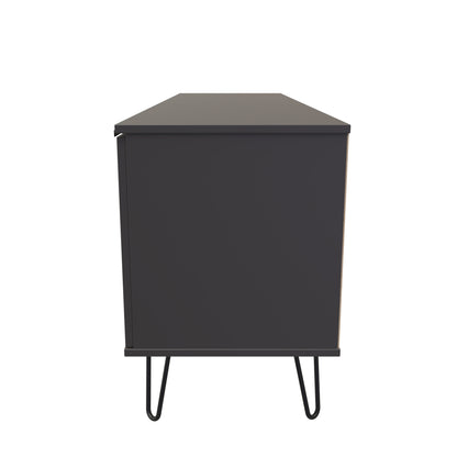 Hong Kong C TV Unit Black 1 Shelf 1 Drawer 2 Doors 144cm