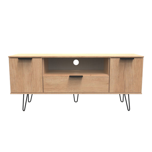 Hong Kong C TV Unit Dark Oak 1 Shelf 1 Drawer 2 Doors 39cm