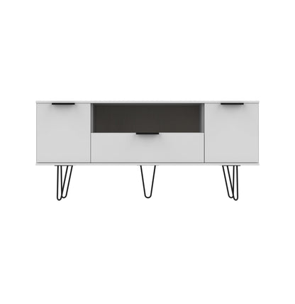 Hong Kong C TV Unit White 1 Shelf 1 Drawer 2 Doors 144cm