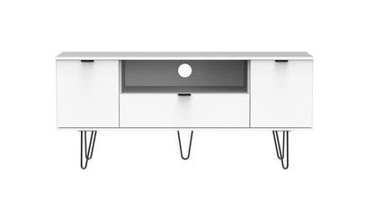 Hong Kong C TV Unit White 1 Shelf 1 Drawer 2 Doors 144cm