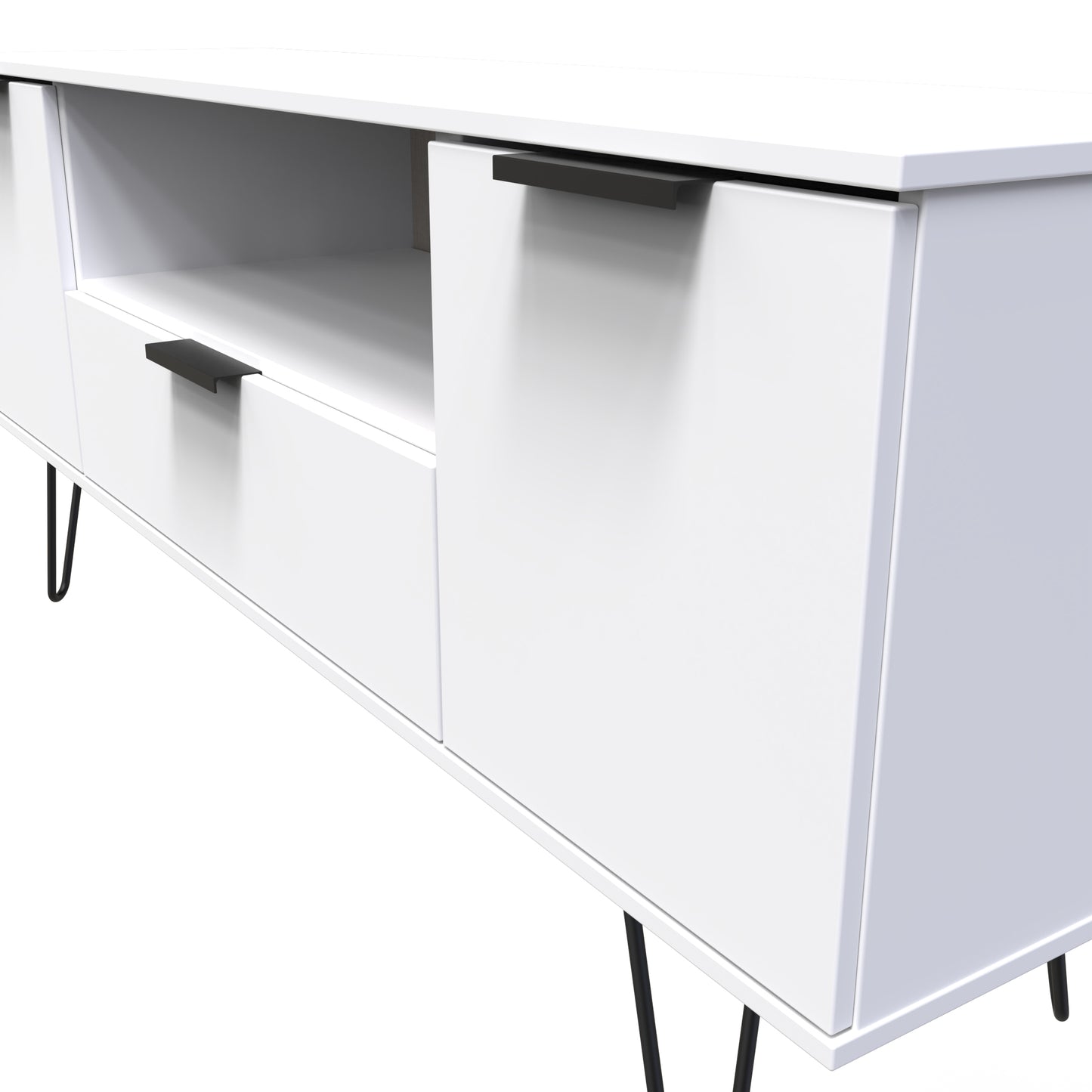 Hong Kong C TV Unit White 1 Shelf 1 Drawer 2 Doors 144cm