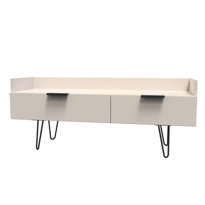 Hong Kong C TV Unit Off-White 2 Drawers 128cm