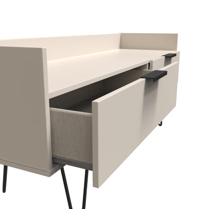 Hong Kong C TV Unit Off-White 2 Drawers 128cm