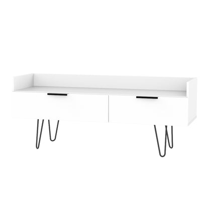 Hong Kong C TV Unit White 2 Drawers 128cm