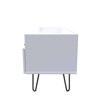 Hong Kong C TV Unit White 2 Drawers 128cm