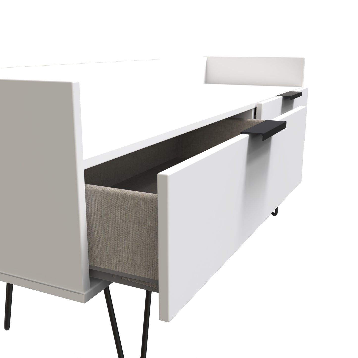 Hong Kong C TV Unit White 2 Drawers 128cm