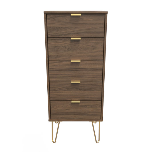 Hong Kong F Tall Tallboy Oak 5 Drawers 109cm