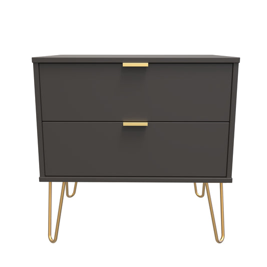 Hong Kong F Side Table Black 2 Drawers 60cm