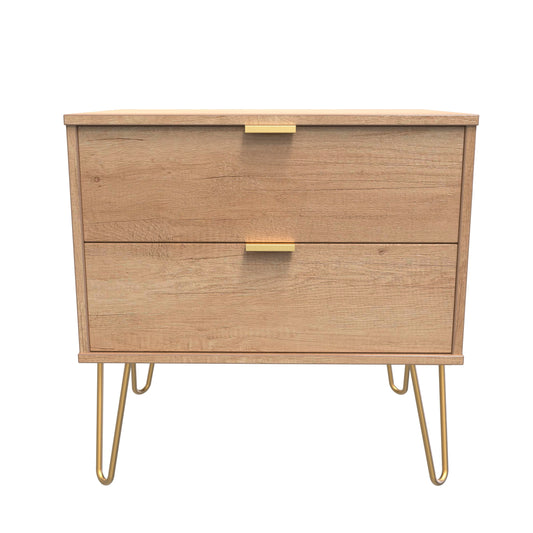Hong Kong F Side Table Dark Oak 2 Drawers 60cm