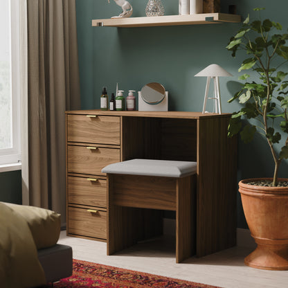 Hong Kong F Desk Oak 4 Drawers 97cm