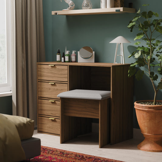 Hong Kong F Desk Oak 4 Drawers 97cm