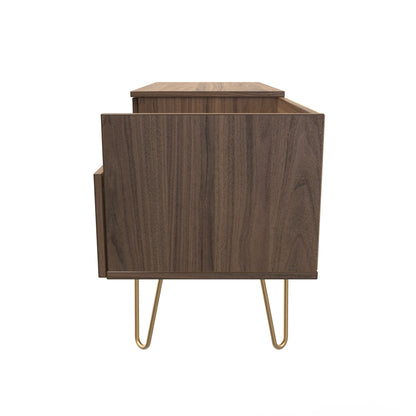 Hong Kong F TV Unit Oak 1 Shelf 2 Drawers 39cm