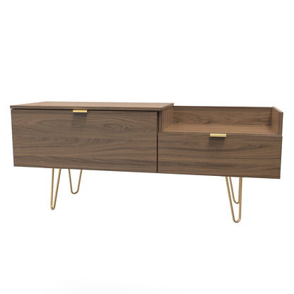 Hong Kong F TV Unit Oak 1 Shelf 2 Drawers 39cm