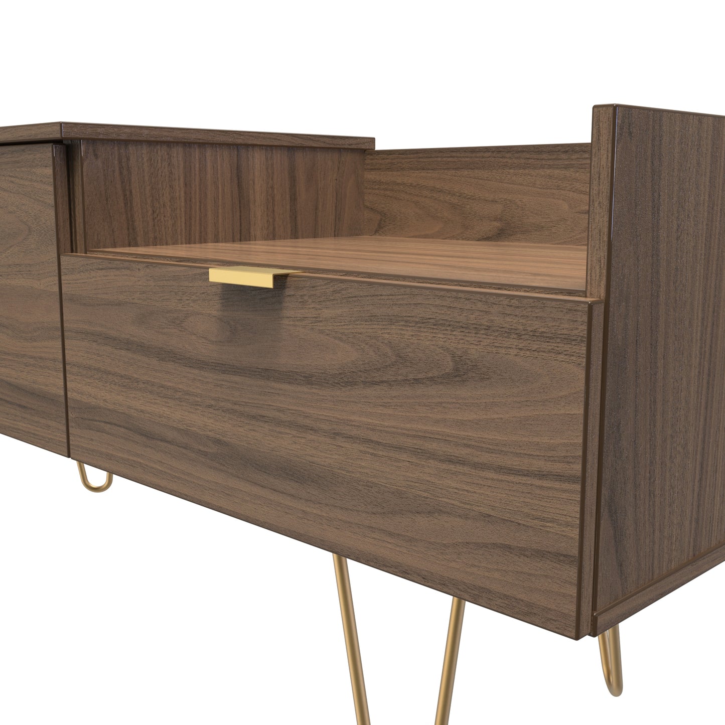 Hong Kong F TV Unit Oak 1 Shelf 2 Drawers 39cm