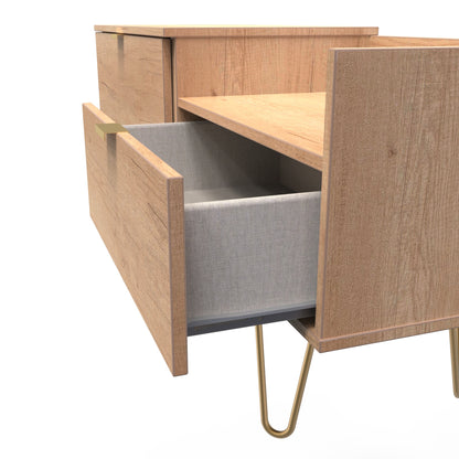 Hong Kong F TV Unit Dark Oak 1 Shelf 2 Drawers 39cm