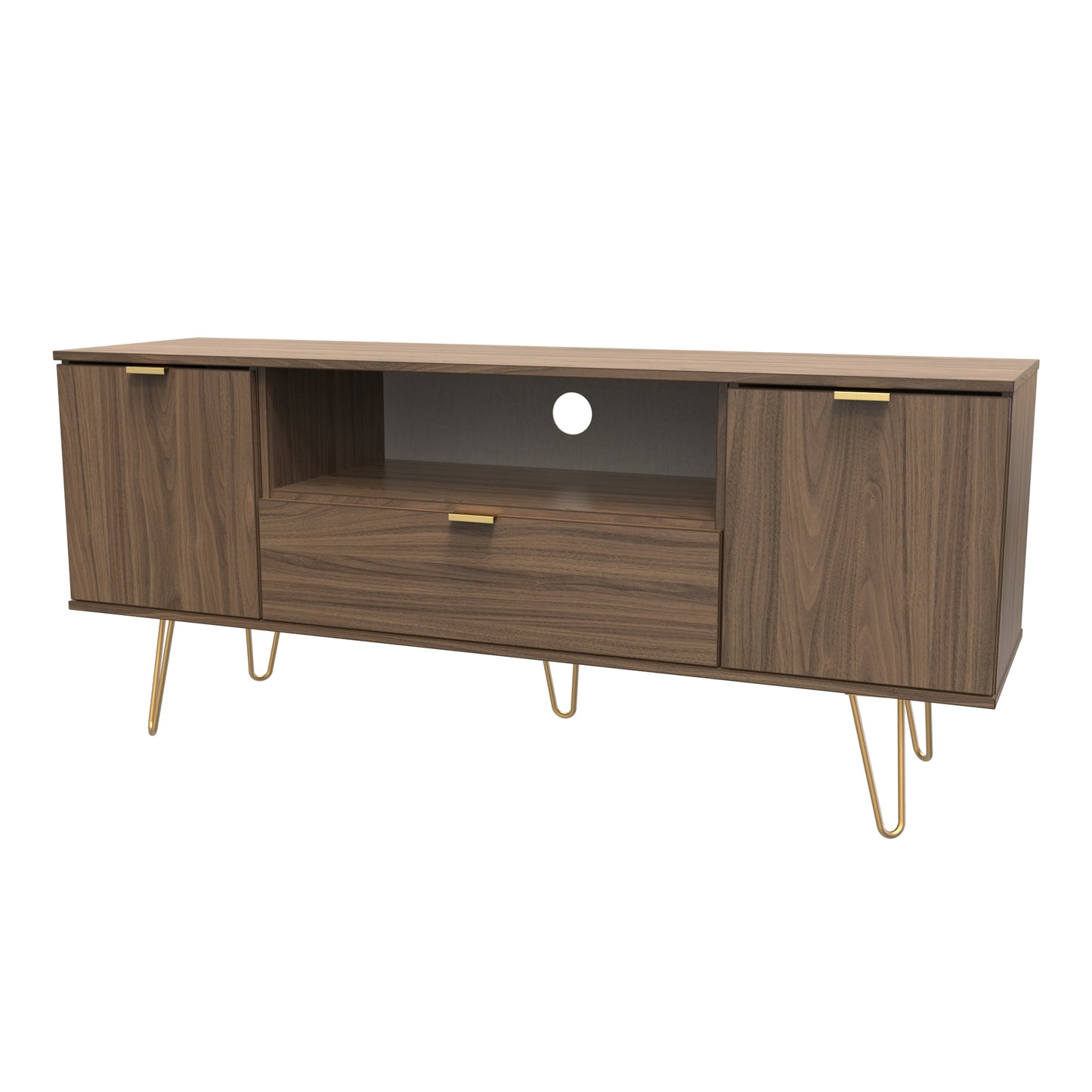 Hong Kong F TV Unit Oak 1 Shelf 1 Drawer 2 Doors 39cm