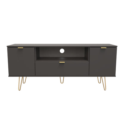 Hong Kong F TV Unit Black 1 Shelf 1 Drawer 2 Doors 144cm