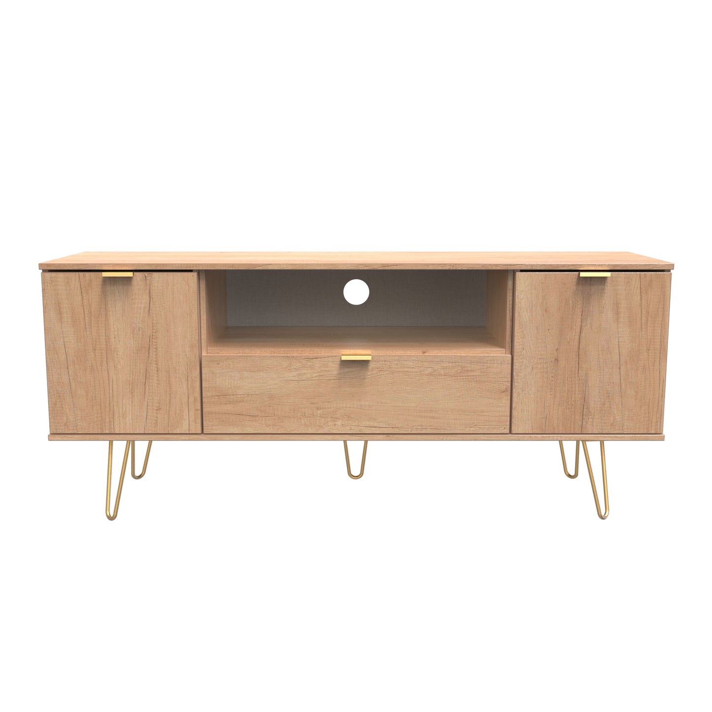 Hong Kong F TV Unit Dark Oak 1 Shelf 1 Drawer 2 Doors 39cm