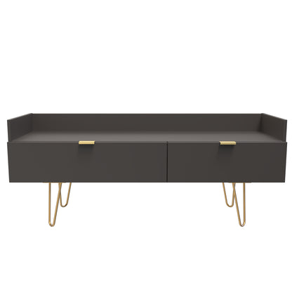 Hong Kong F TV Unit Black 2 Drawers 128cm