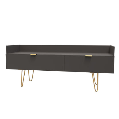 Hong Kong F TV Unit Black 2 Drawers 128cm