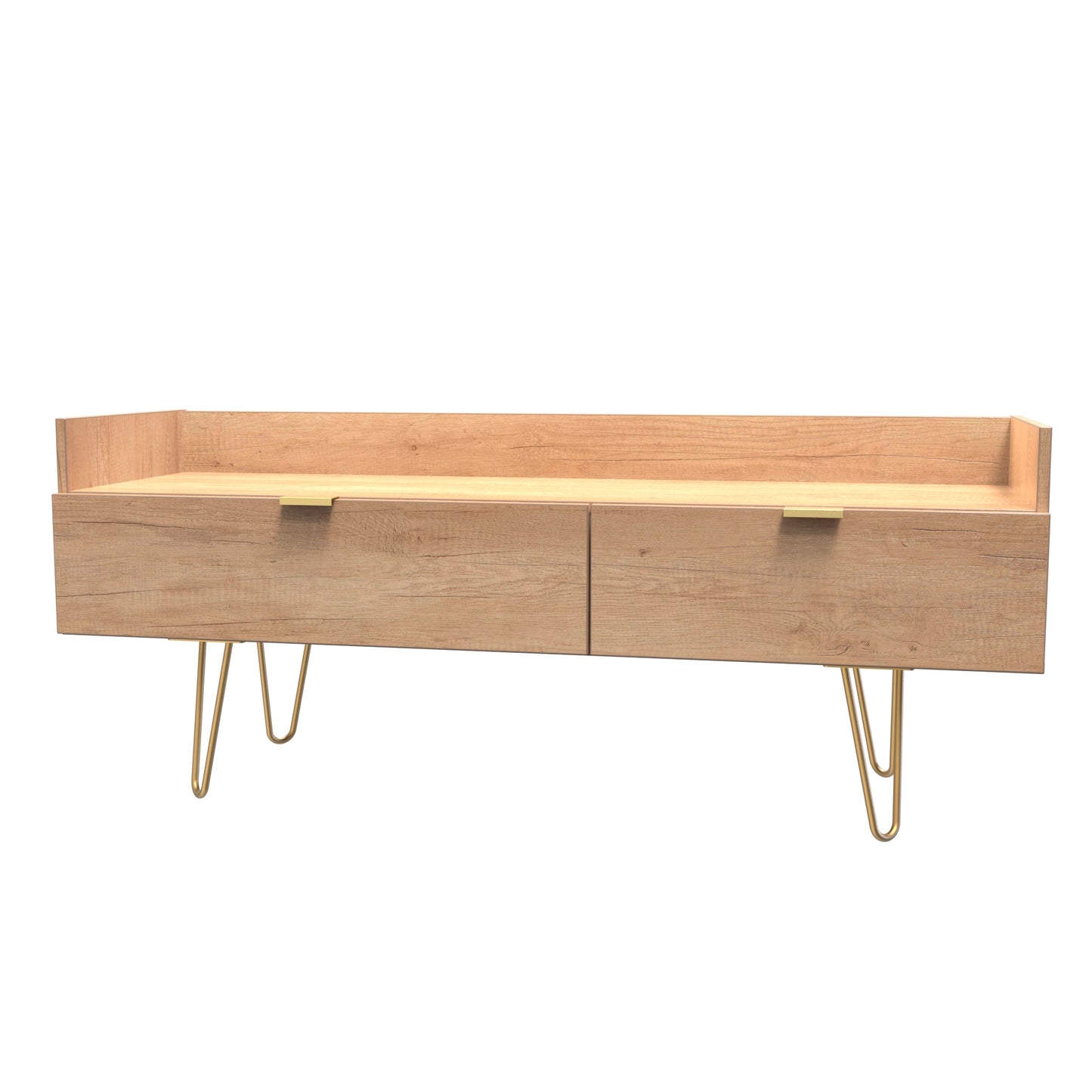 Hong Kong F TV Unit Dark Oak 2 Drawers 39cm