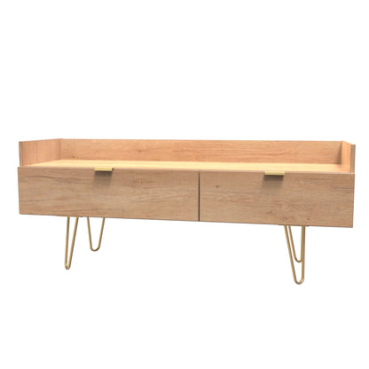 Hong Kong F TV Unit Dark Oak 2 Drawers 39cm