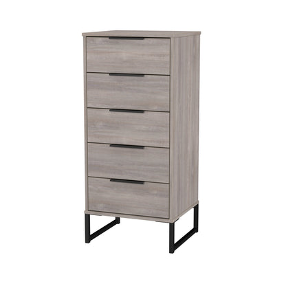 Hong Kong G Tall Tallboy Light Grey 5 Drawers 109cm