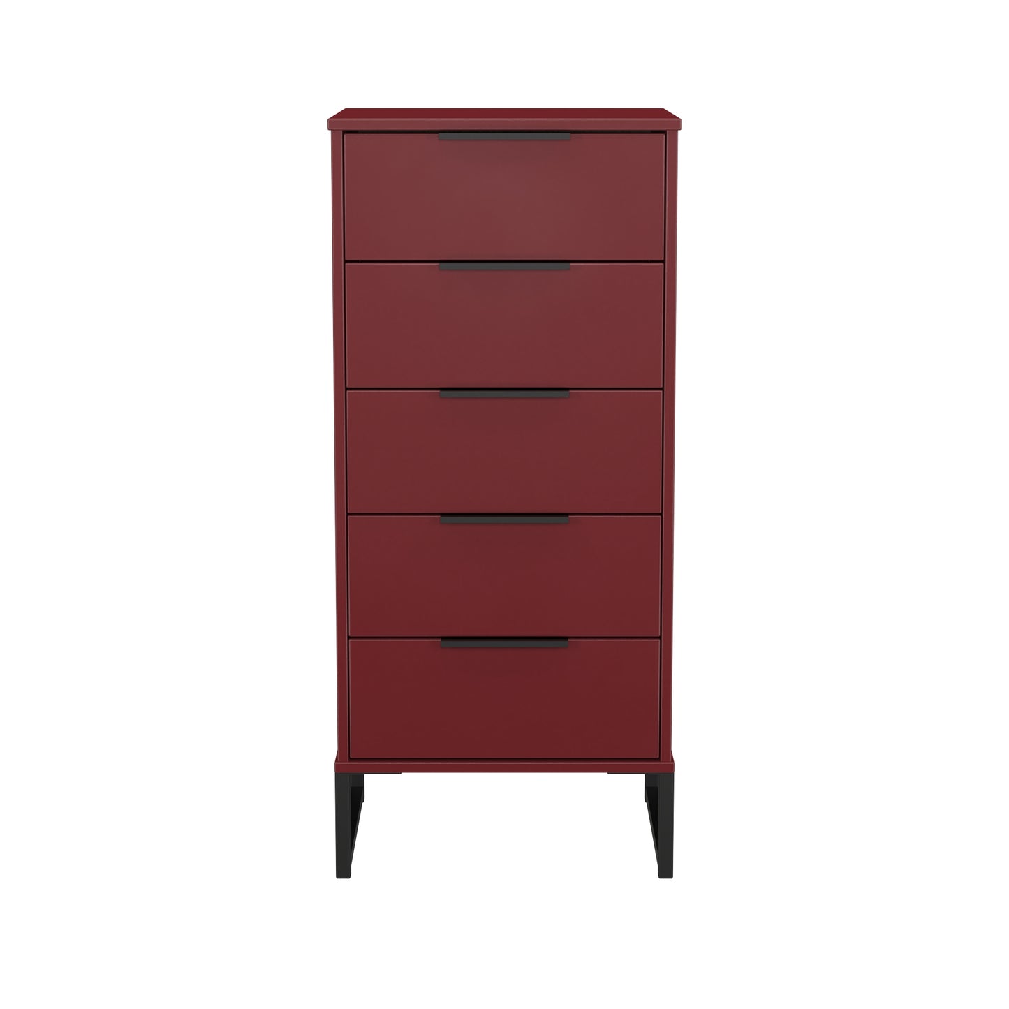Hong Kong G Tall Tallboy Red 5 Drawers 109cm