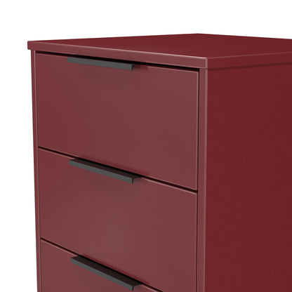 Hong Kong G Tall Tallboy Red 5 Drawers 109cm