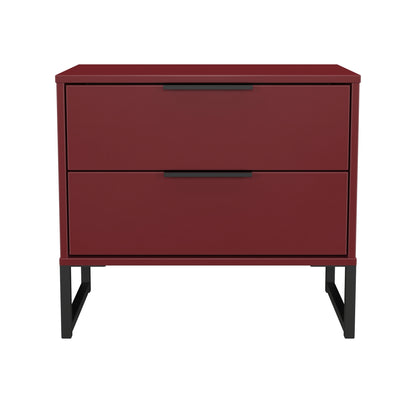 Hong Kong G Side Table Red 2 Drawers 60cm