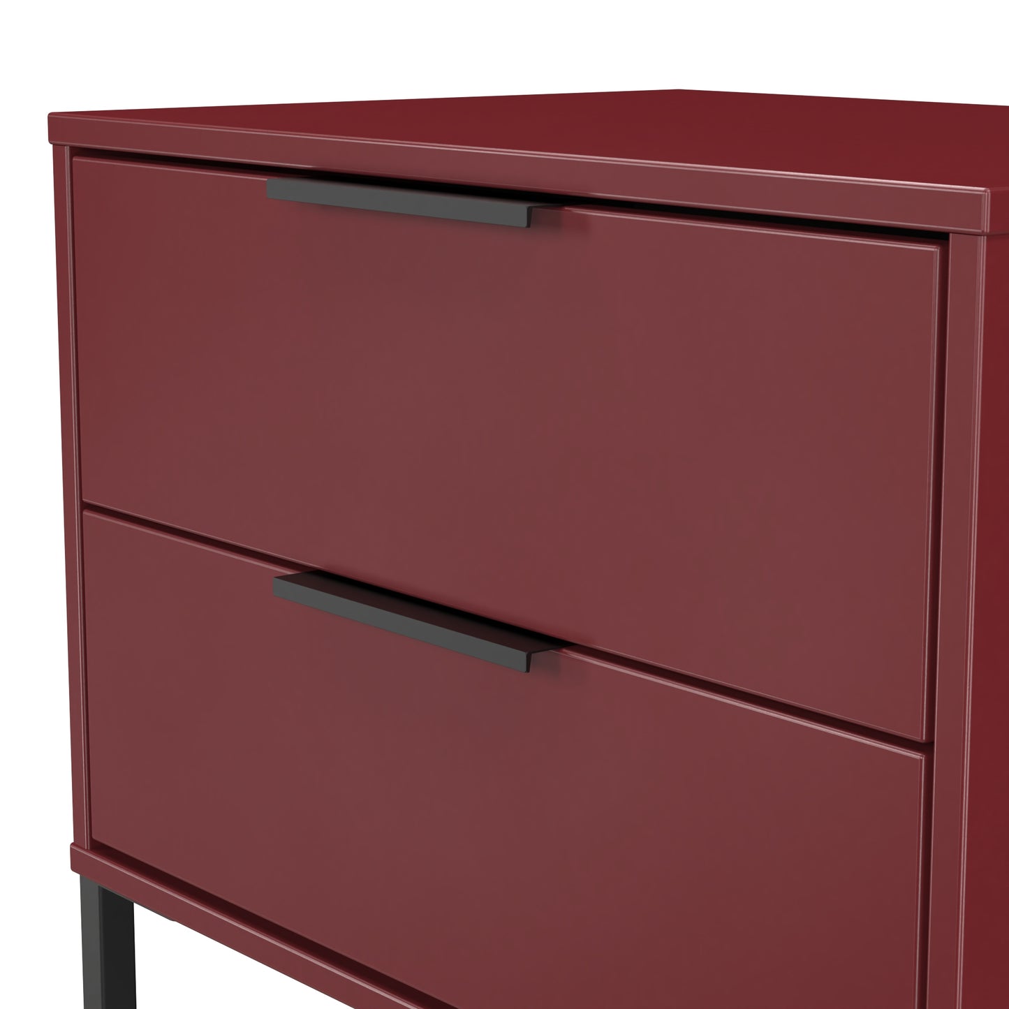 Hong Kong G Side Table Red 2 Drawers 60cm