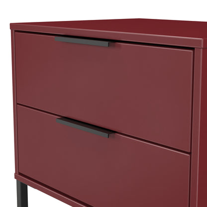 Hong Kong G Side Table Red 2 Drawers 60cm