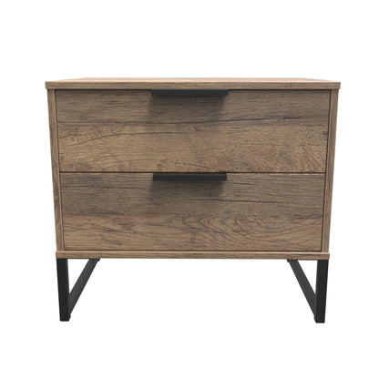 Hong Kong G Side Table Oak 2 Drawers 60cm