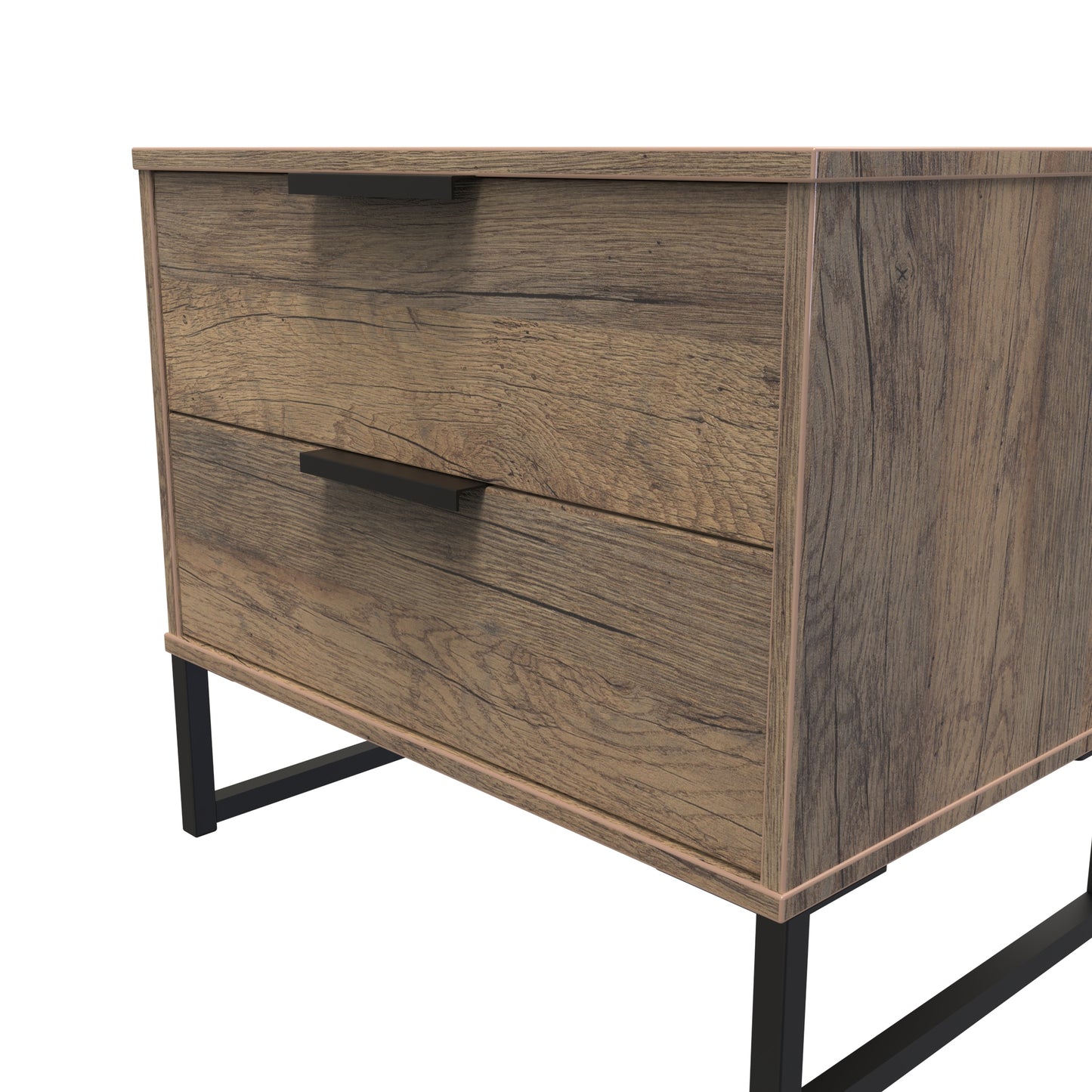 Hong Kong G Side Table Oak 2 Drawers 60cm