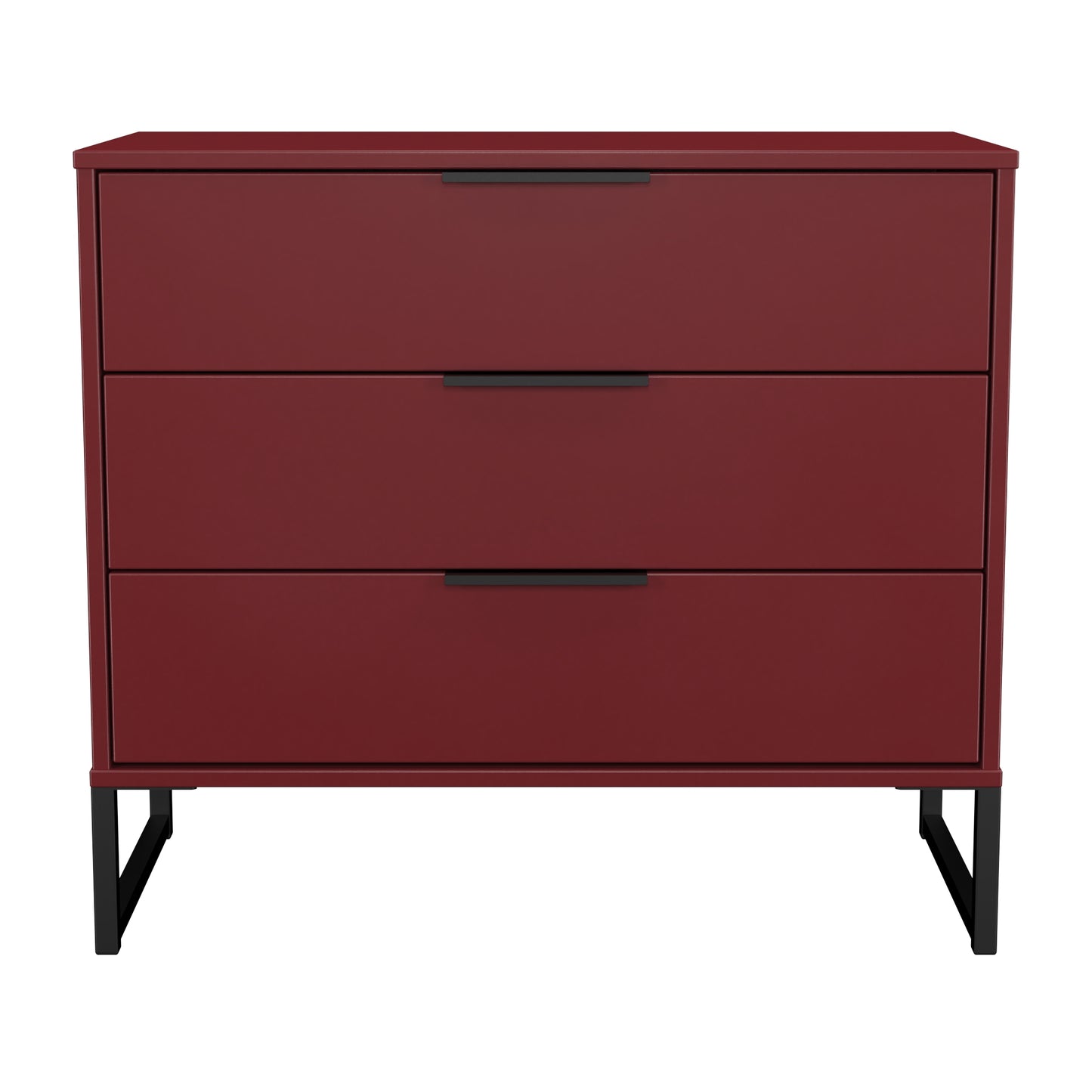 Hong Kong G Chest of Drawers Red 3 Drawers 77cm