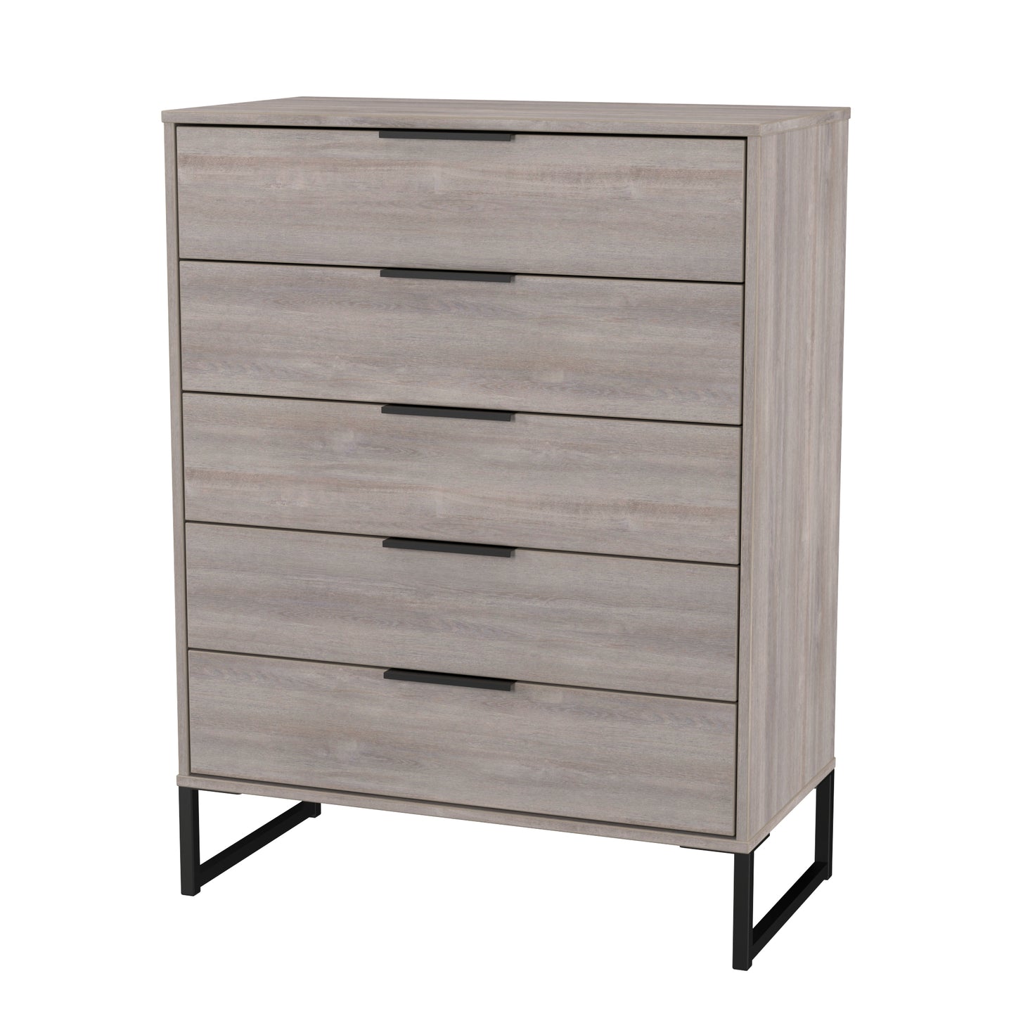 Hong Kong G Tall Chest of Drawers Light Grey 5 Drawers 109cm