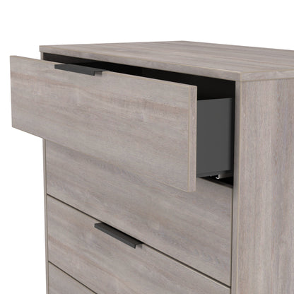 Hong Kong G Tall Chest of Drawers Light Grey 5 Drawers 109cm