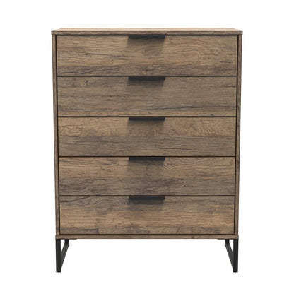 Hong Kong G Tall Chest of Drawers Oak 5 Drawers 109cm