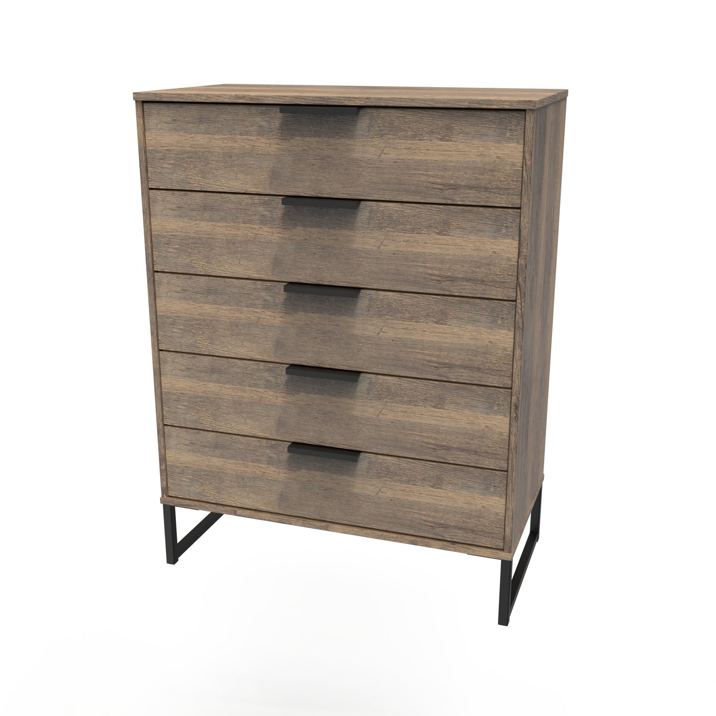 Hong Kong G Tall Chest of Drawers Oak 5 Drawers 109cm
