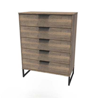Hong Kong G Tall Chest of Drawers Oak 5 Drawers 109cm