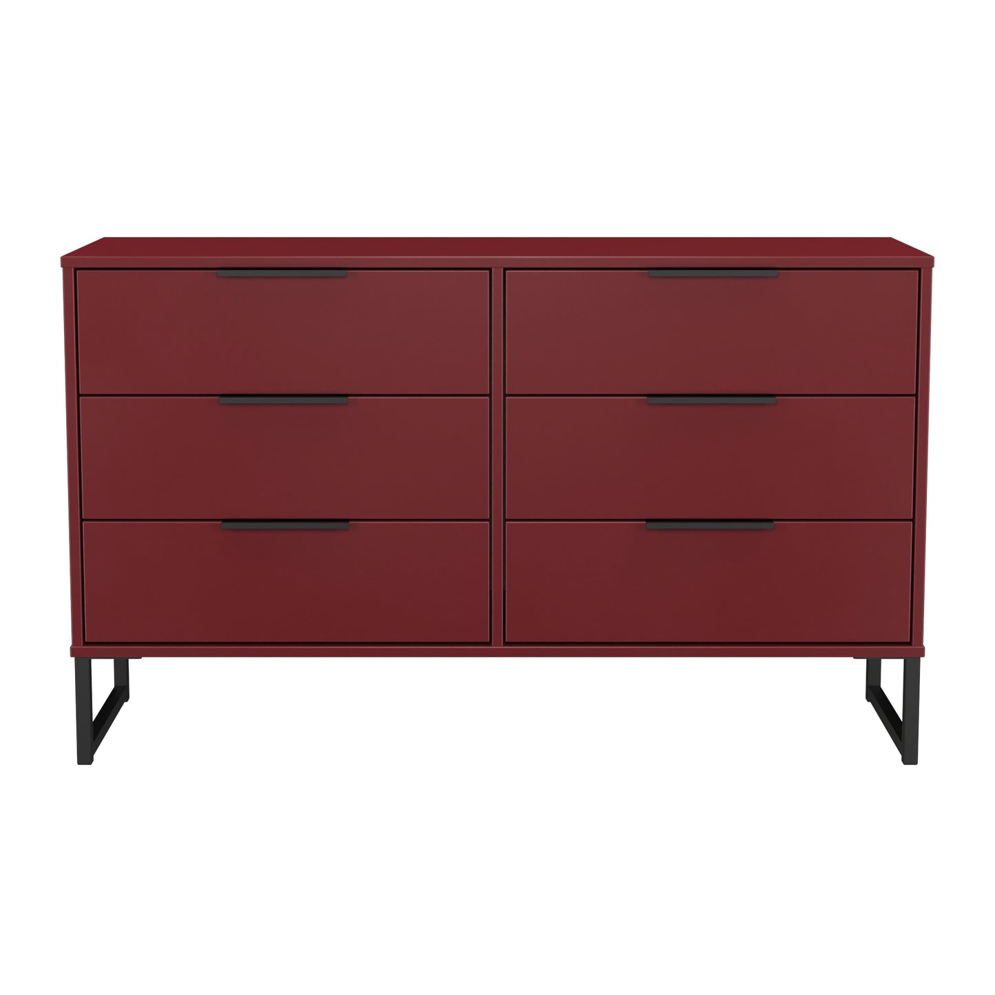 Hong Kong G Large Chest of Drawers Red 6 Drawers 115cm