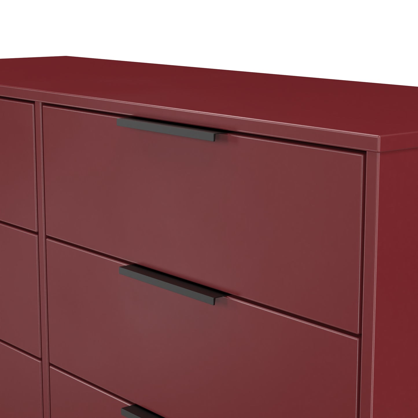 Hong Kong G Large Chest of Drawers Red 6 Drawers 115cm