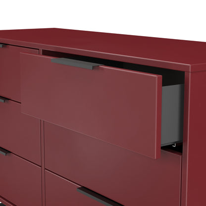 Hong Kong G Large Chest of Drawers Red 6 Drawers 115cm