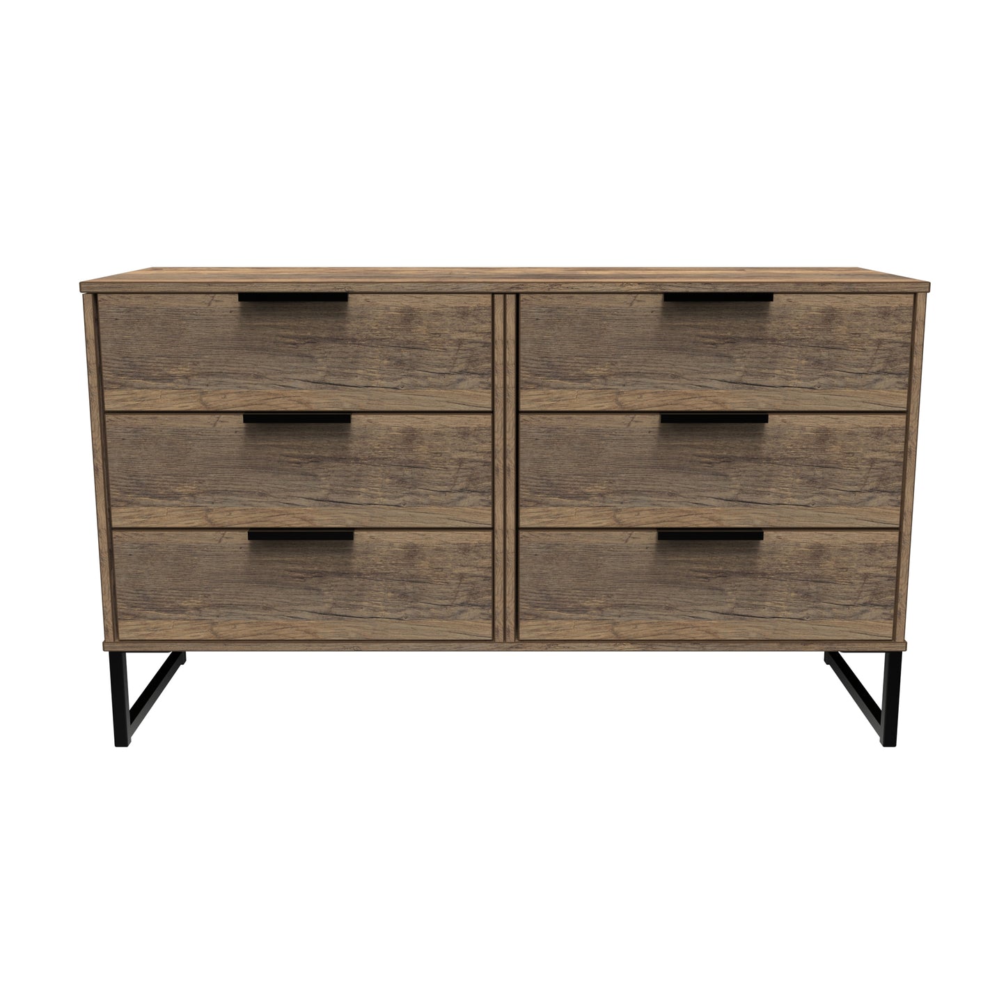 Hong Kong G Large Chest of Drawers Oak 6 Drawers 115cm